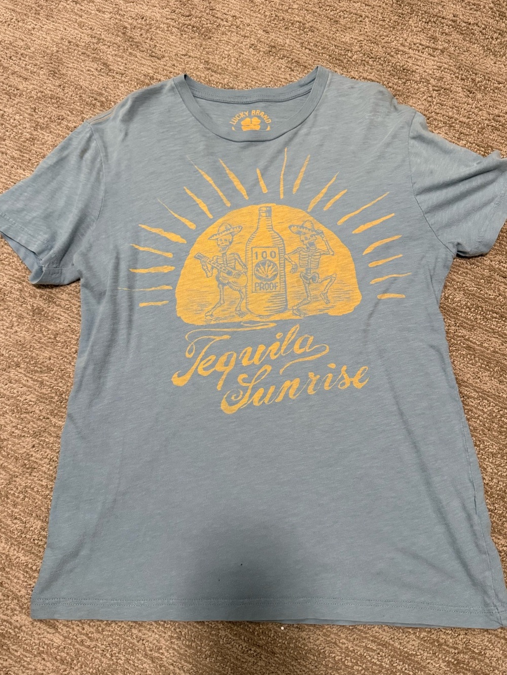 Lucky Brand Light Blue Tequila Sunrise Graphic Tee